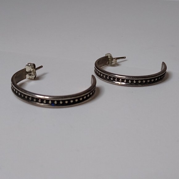 Vintage Metal Half Hoop Earrings - Picture 1 of 13